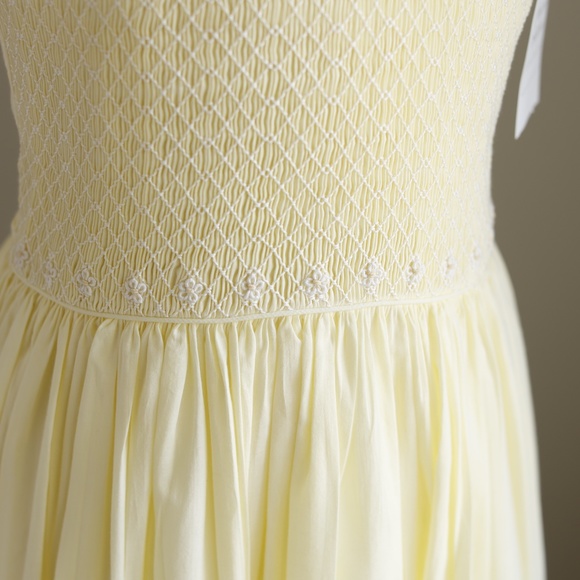 Strasburg Dress Yellow Size 10 Smocked Embroidered Spring Special Occasion NWT - Picture 4 of 7